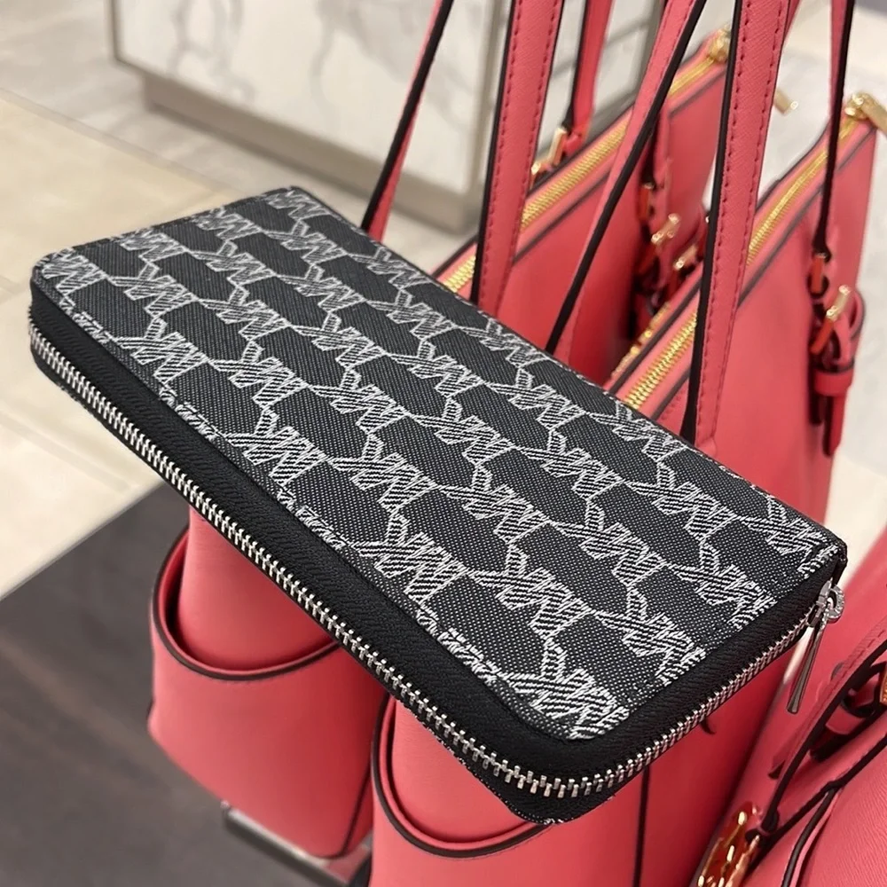 Michael Kors Men’s Women’s Cooper Tech Zip Around Wallet Black Multi Unisex NWT